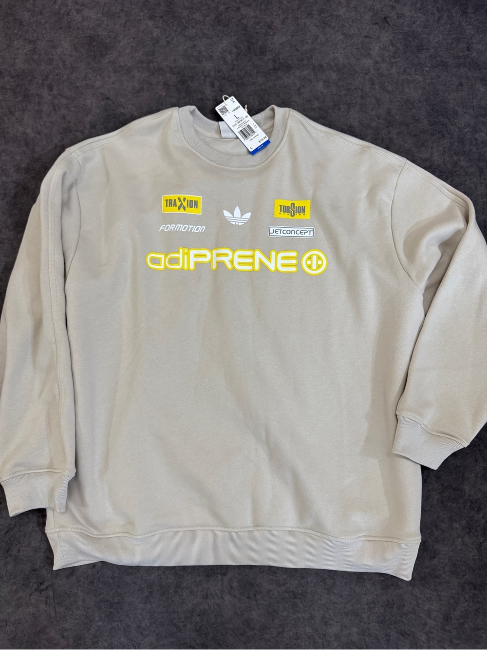 Adidas Originals blokecore Women oversized crew neck clear brown fall sweatshirt